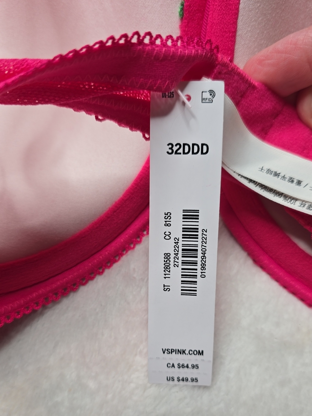 Victoria's Secret PINK Wink Lightly Lined Balconette Bra Sz 32DDD NWT - Picture 4 of 8
